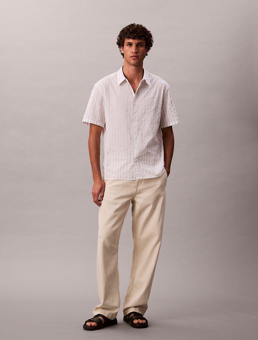 Stripe Relaxed Button-Down Shirt  Product Image