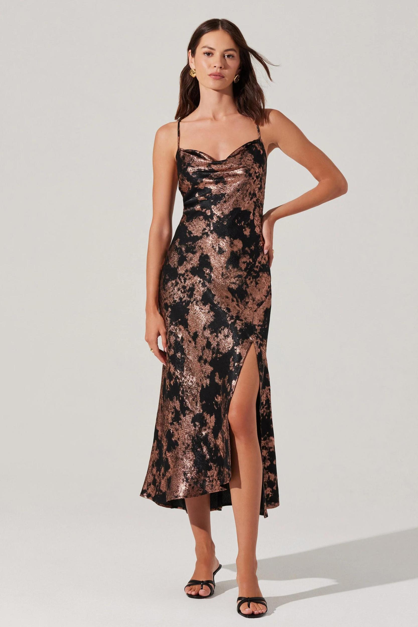 Gaia Metallic Maxi Dress Product Image
