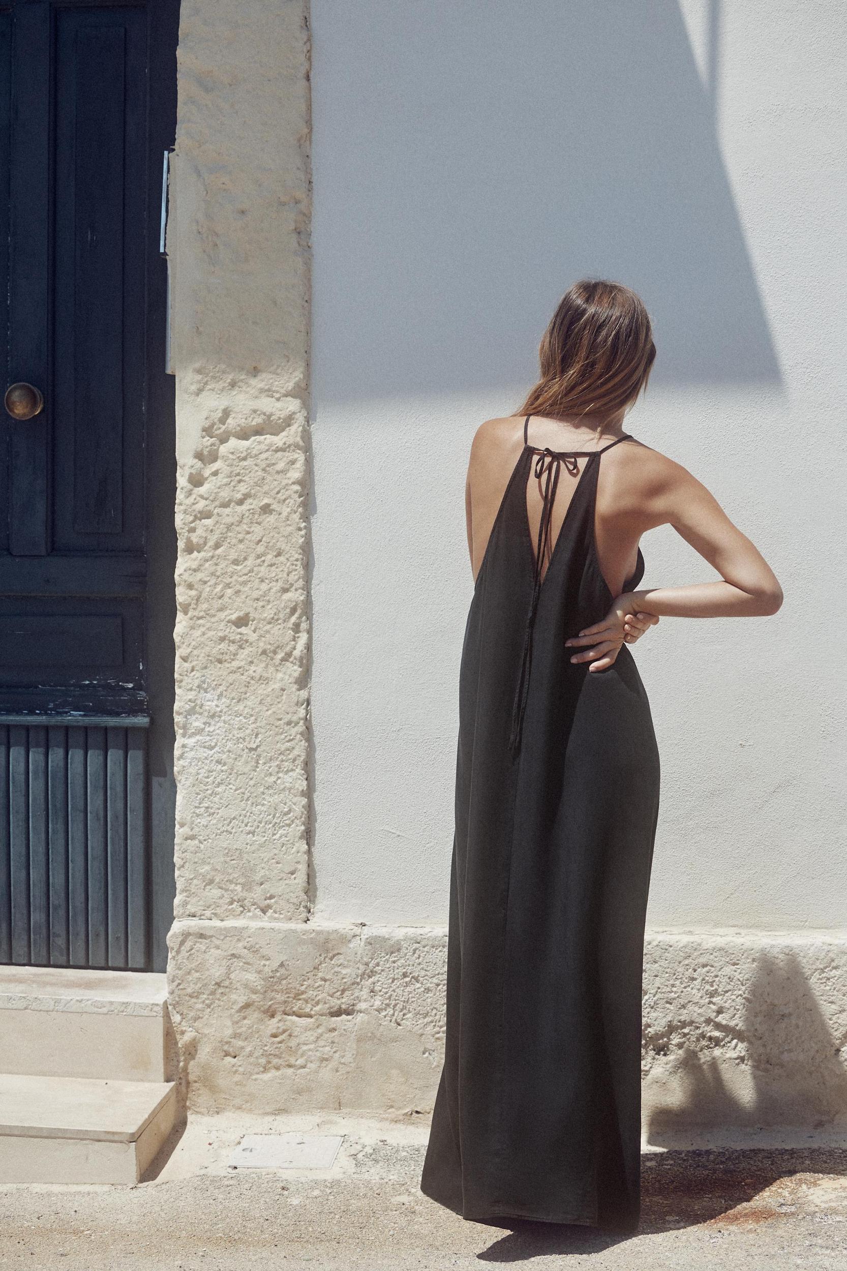 GATHERED HALTER DRESS Product Image