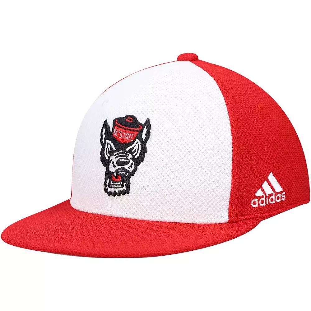 Men's adidas White/Red NC State Wolfpack On-Field Baseball Fitted Hat, Size: 7 1/2, Nst White Product Image