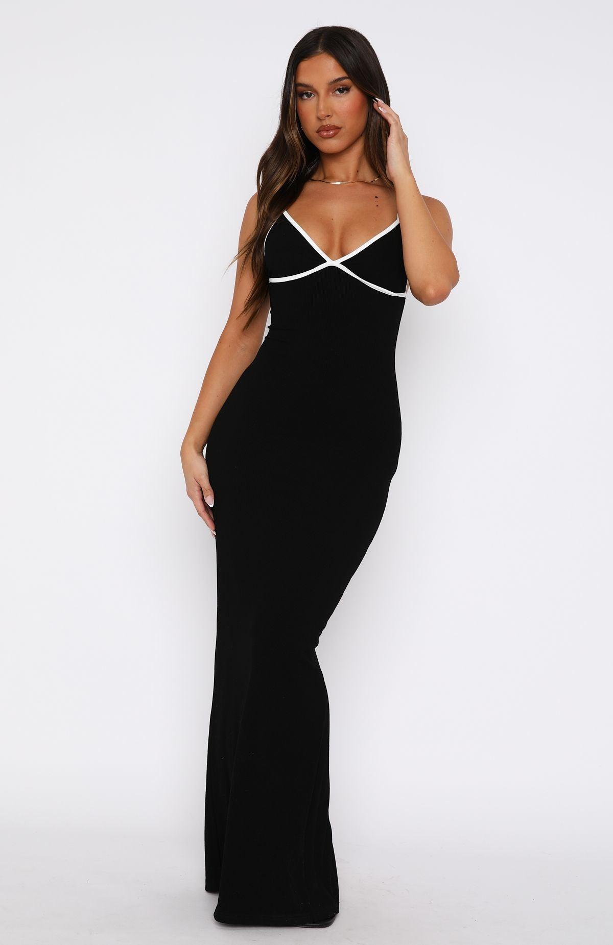 Life Like Mine Ribbed Maxi Dress Black Product Image