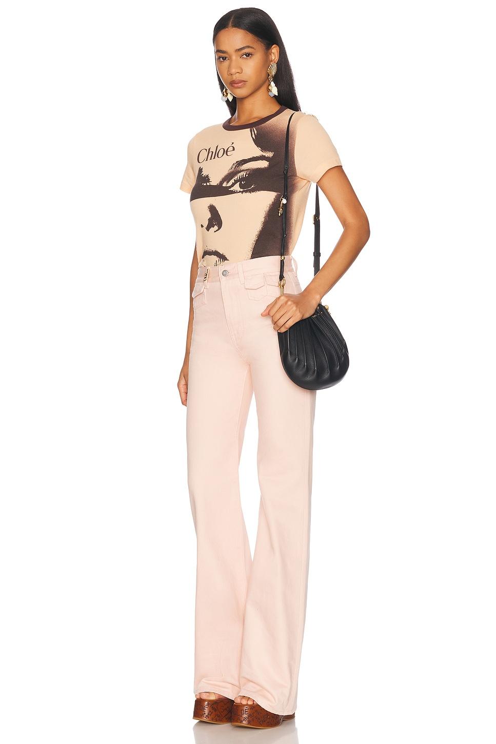 CHLOÉ Sea Treasures Embellished Pleated Leather Shoulder Bag In Black Product Image