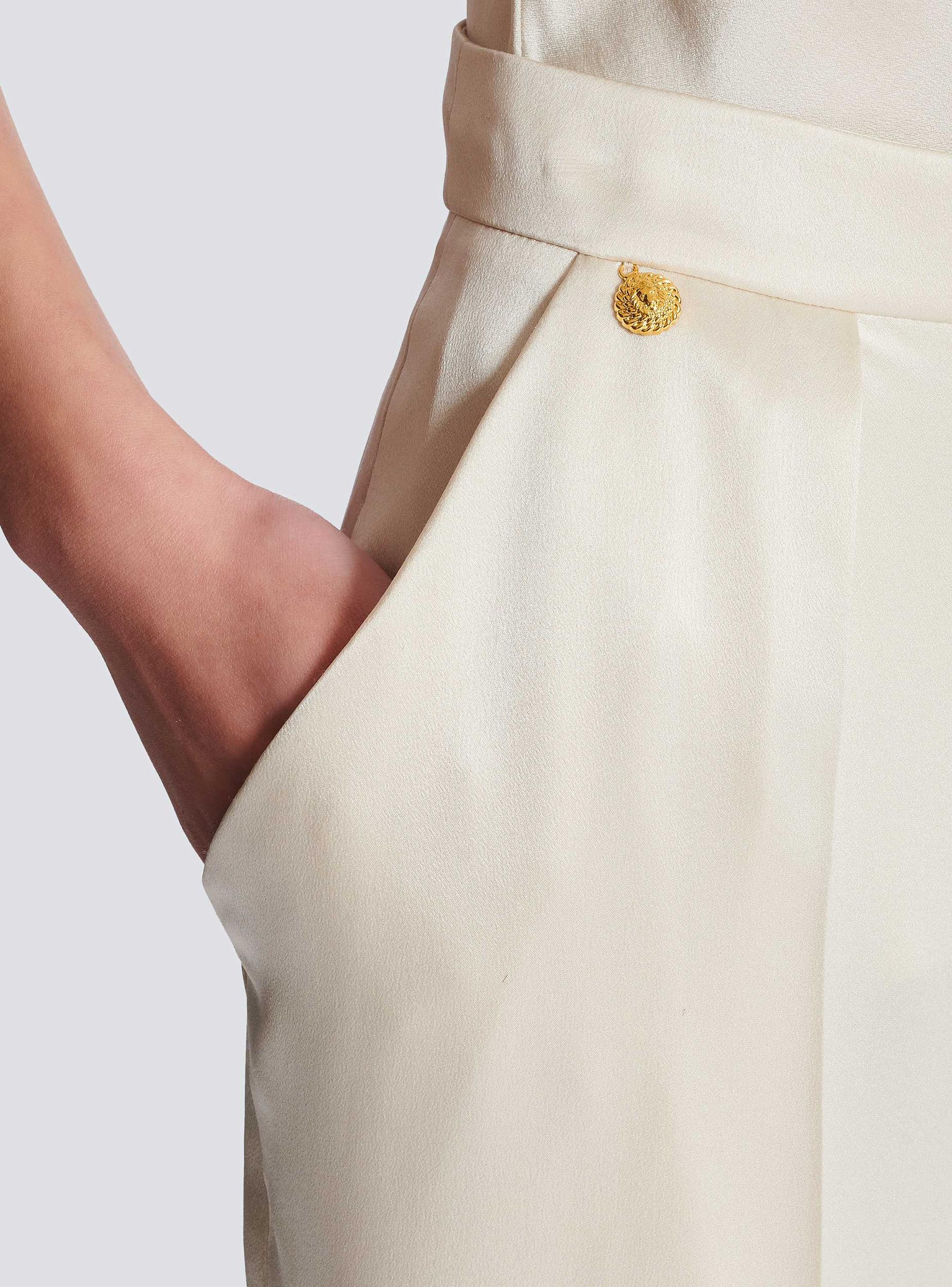 High-waisted silk trousers Product Image