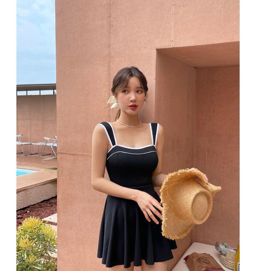 Contrast Trim Swimdress Product Image