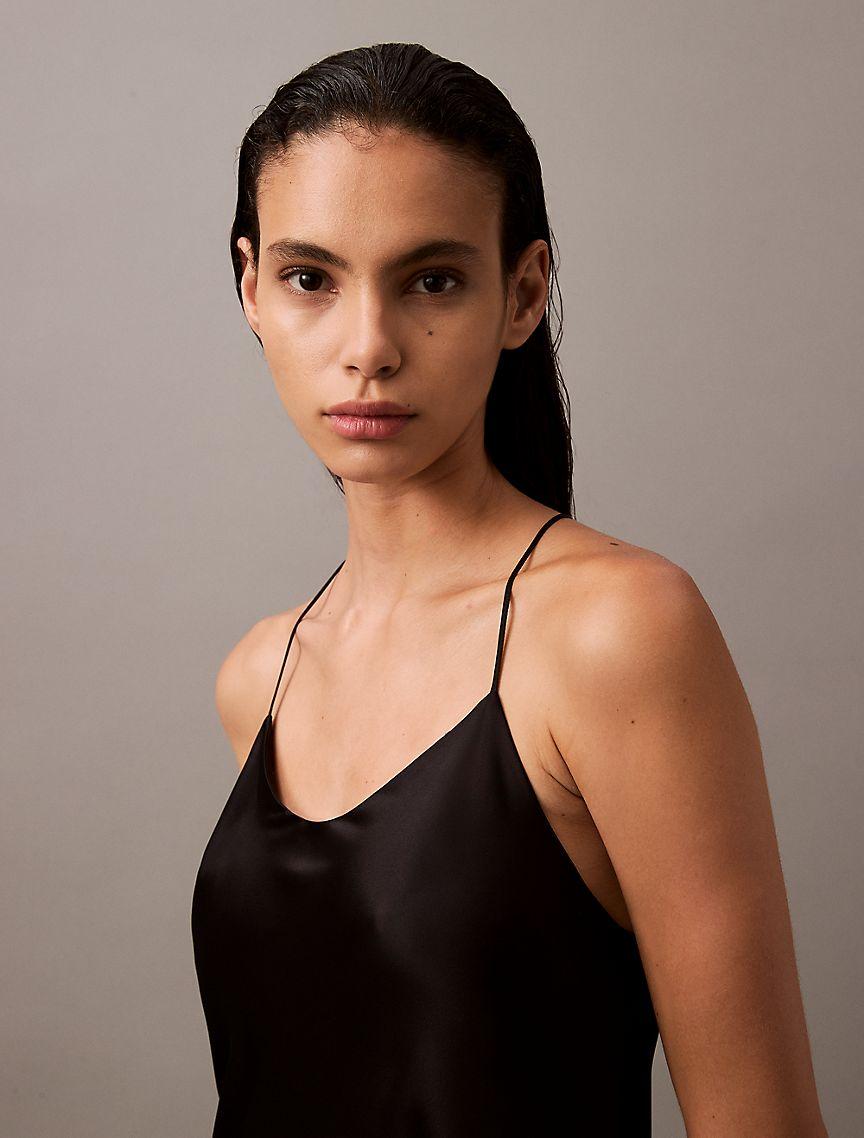 Satin Crossback Slip Dress Product Image