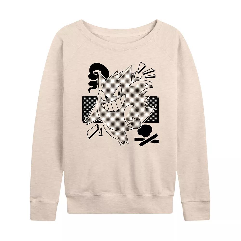 Women's Pokemon Gengar Manga French Terry Long Sleeve Tee,  Product Image
