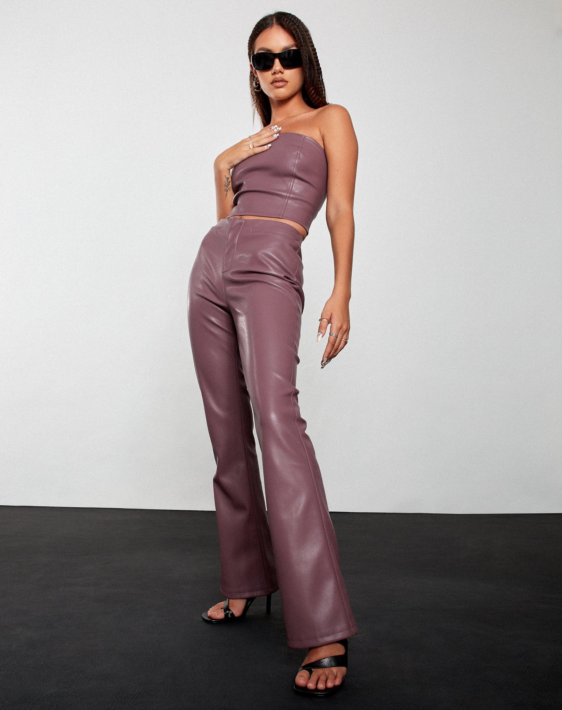 Eara Corset Top in PU Purple Product Image
