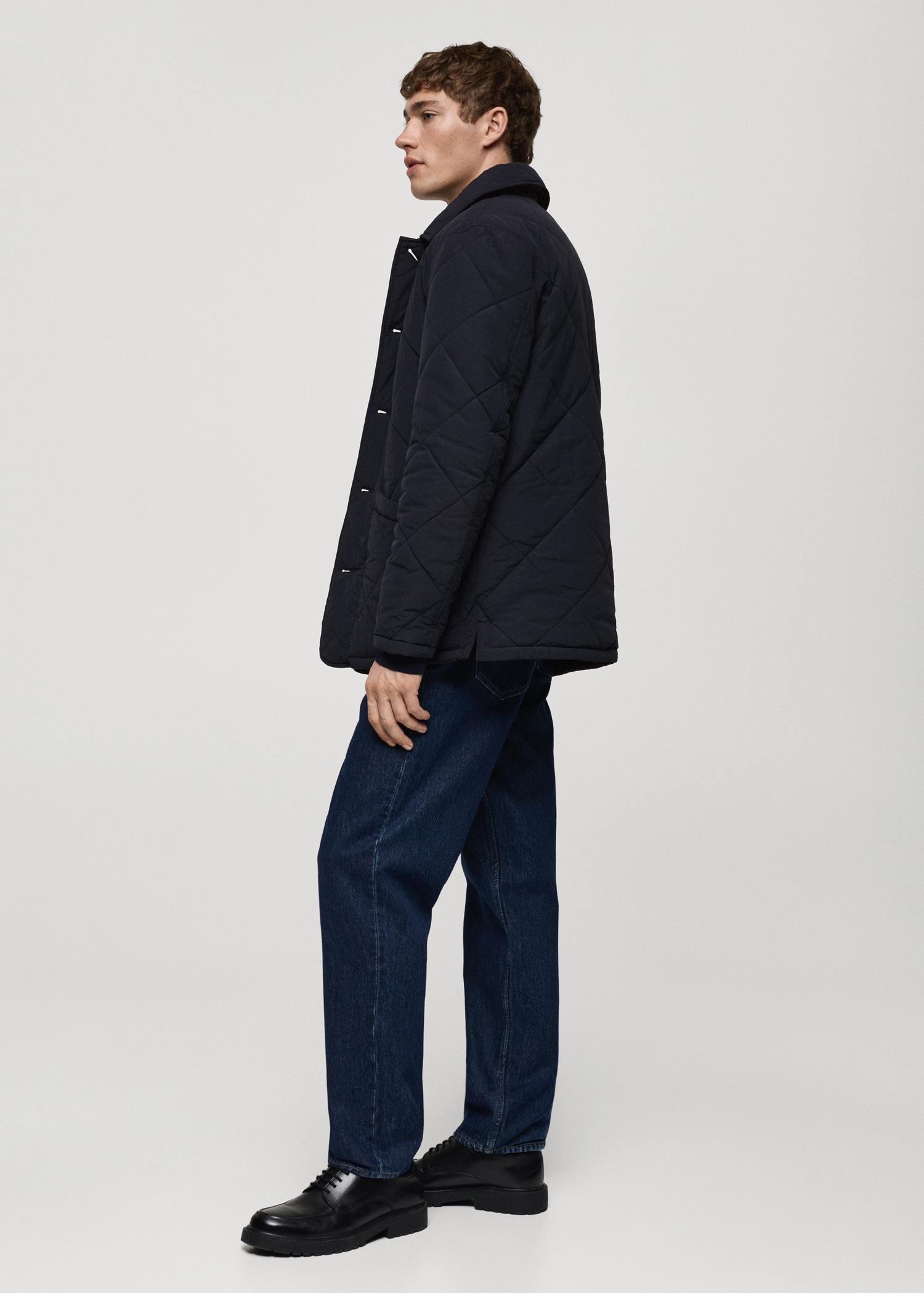 Two-tone reversible quilted jacket - Men | MANGO USA Product Image