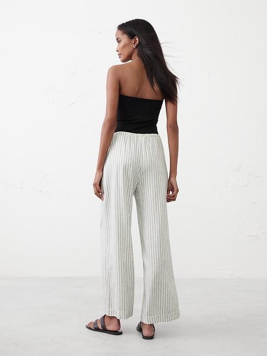 Linen-Blend Drawstring Pull-On Pant Product Image