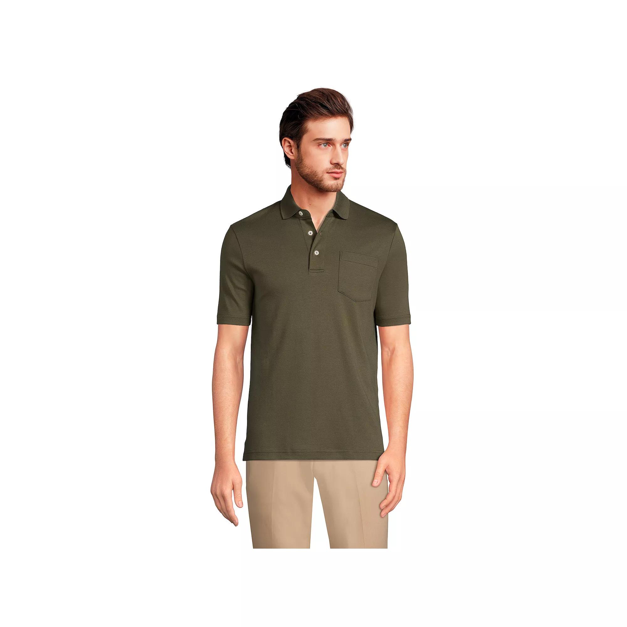 Men's Lands' End Super Soft Supima Pocket Polo,  Product Image