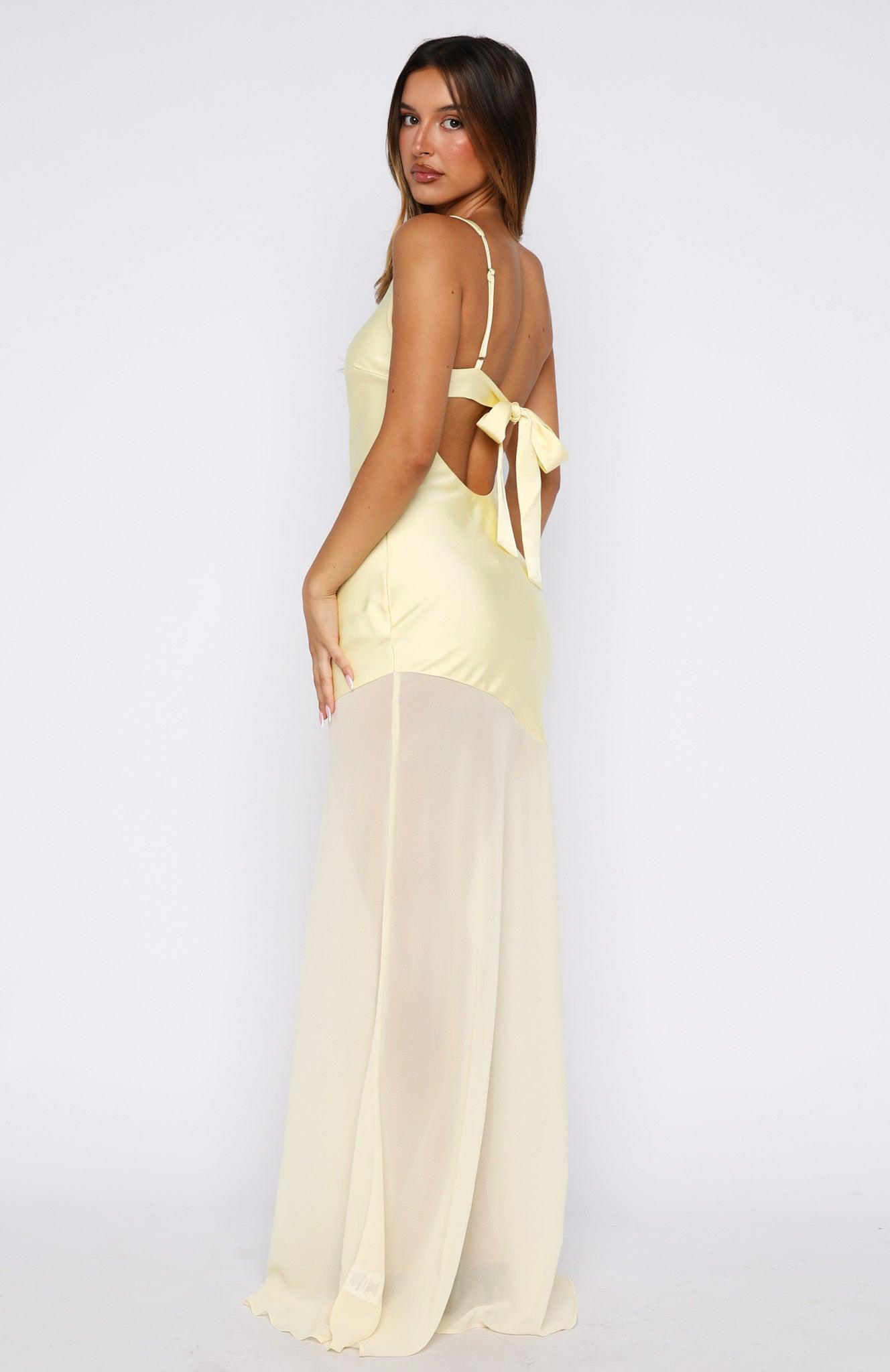 Vip Vibes Maxi Dress Lemon Product Image