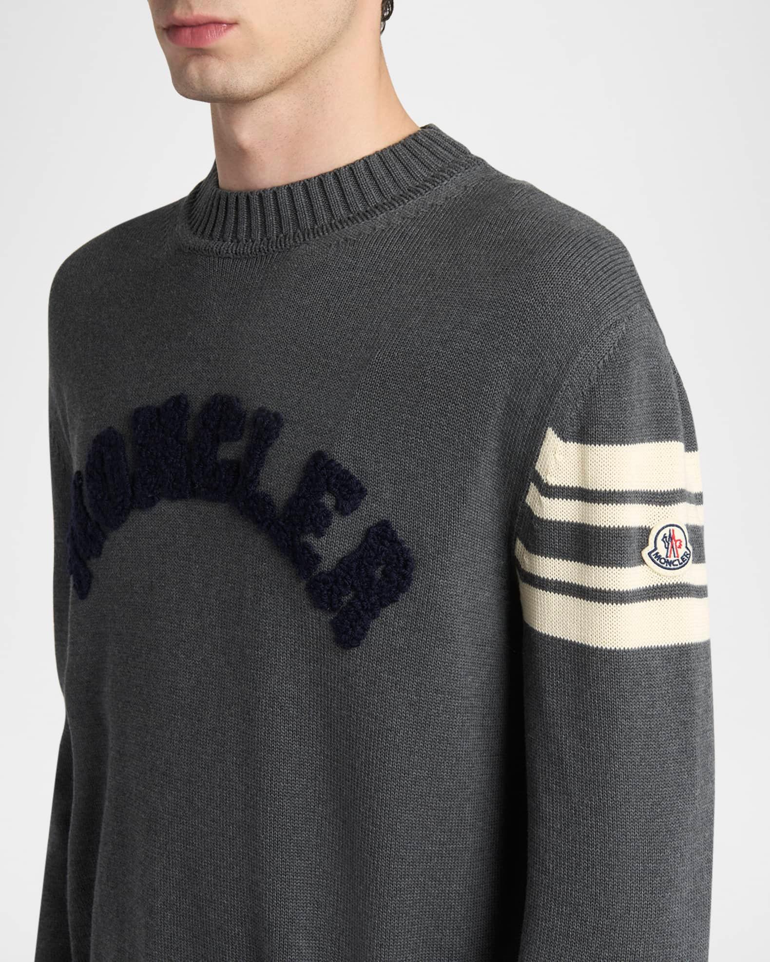 Men's Curved Logo Knit Crewneck Sweater Product Image