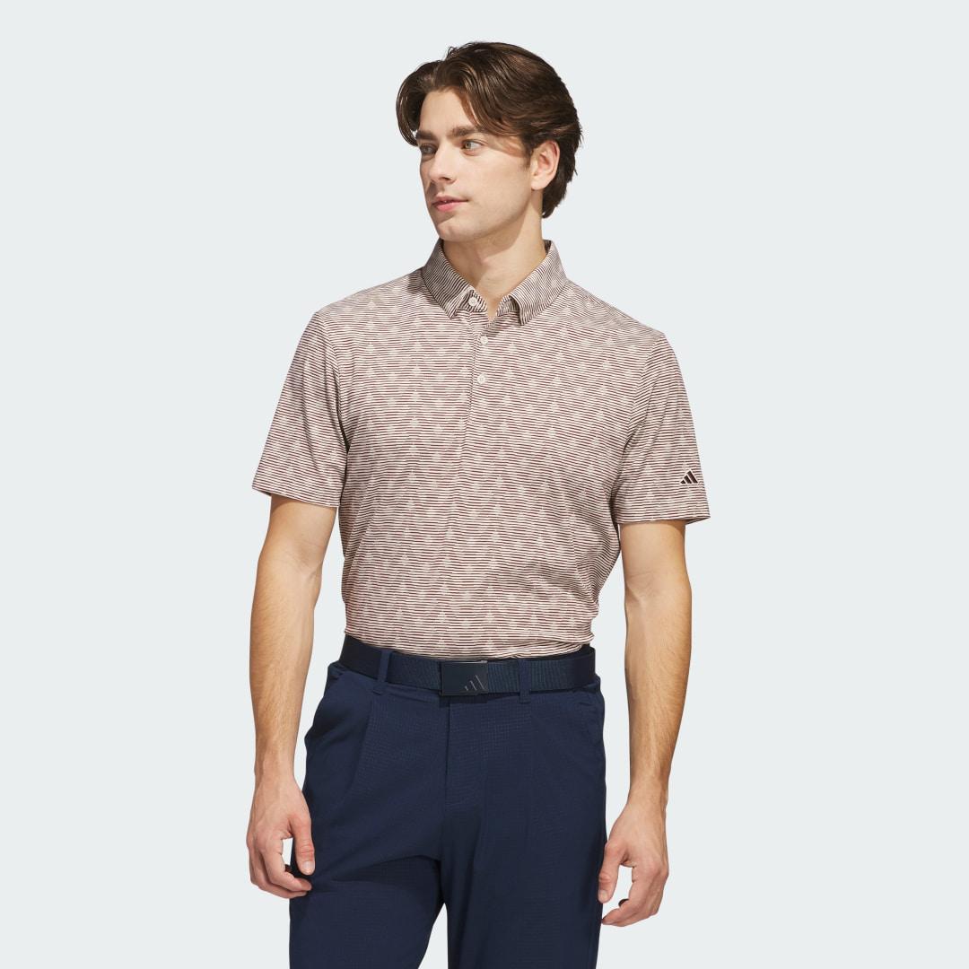 adidas Go-To Printed Stripe Polo Shirt Grey Three Mel 2XL Mens Product Image