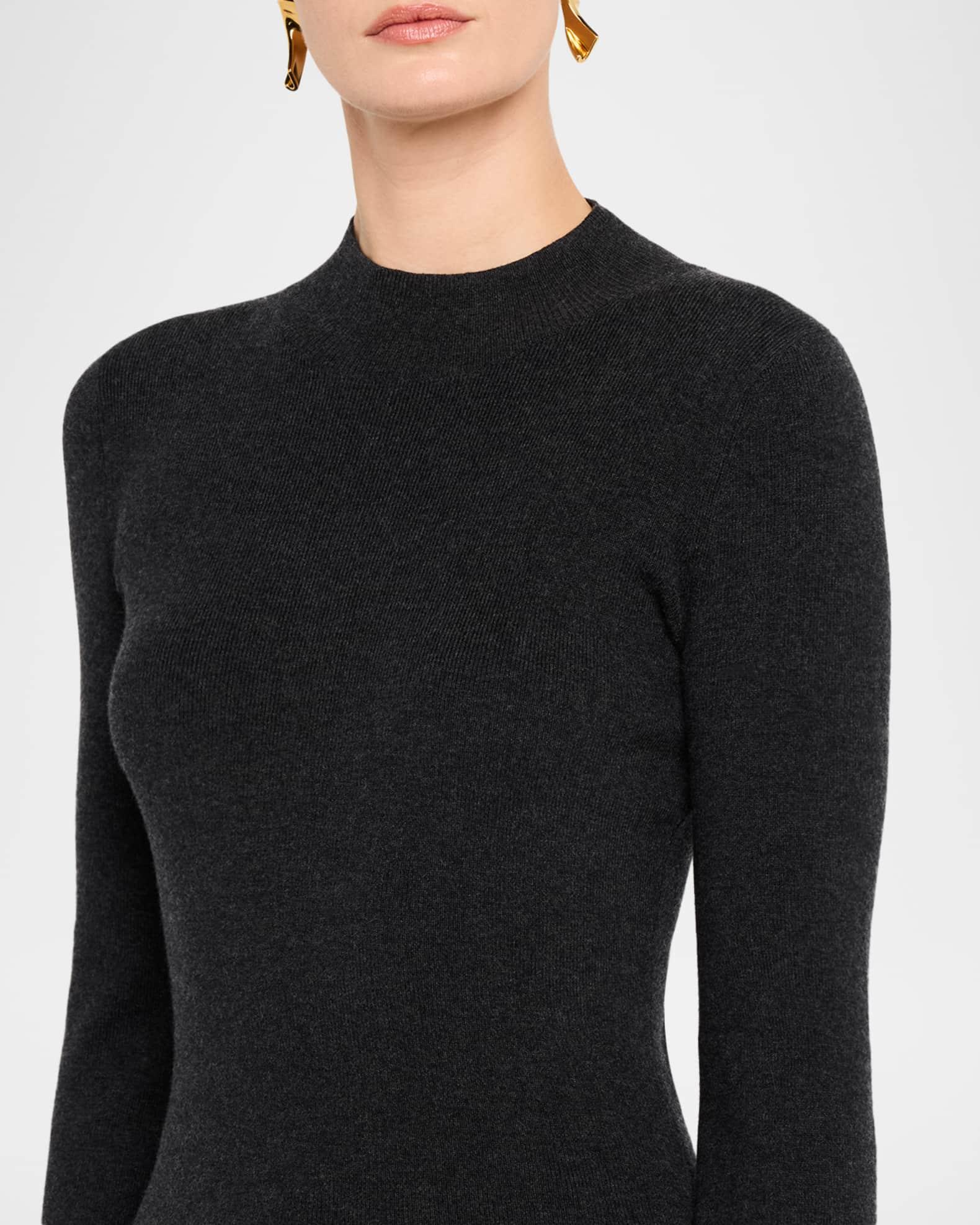 Francesca Mock-Neck Fine Rib Knit Sweater Product Image