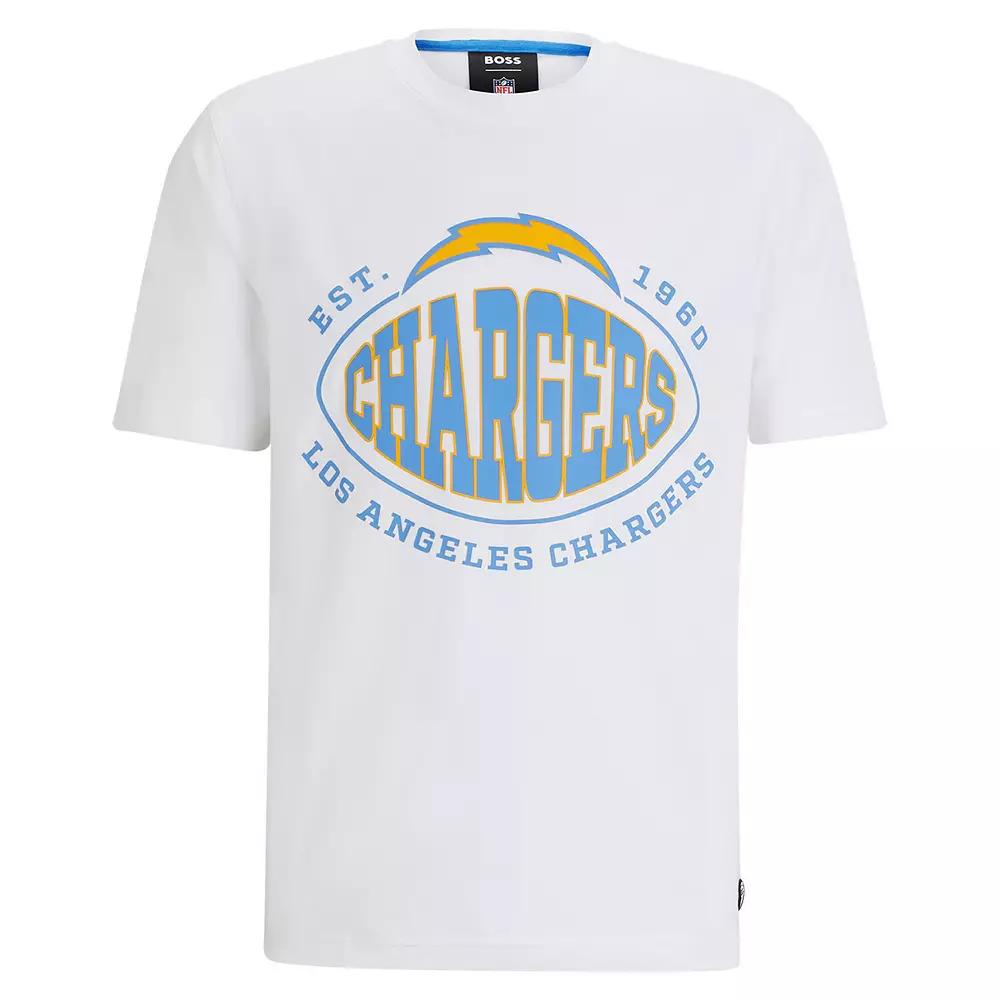 Men's BOSS X NFL  White Los Angeles Chargers Trap T-Shirt, Size: 2XL Product Image