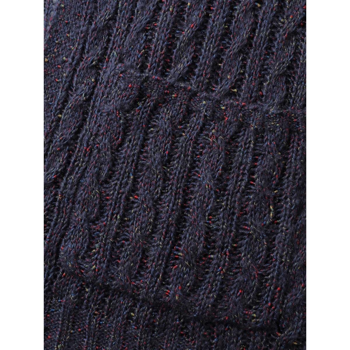 Plus Size Textured Heather Pockets Open-Front Cardigan Indigo Women Leisure Loose Long Sleeve Casual Cardigans BloomChic 18-20/2X Product Image