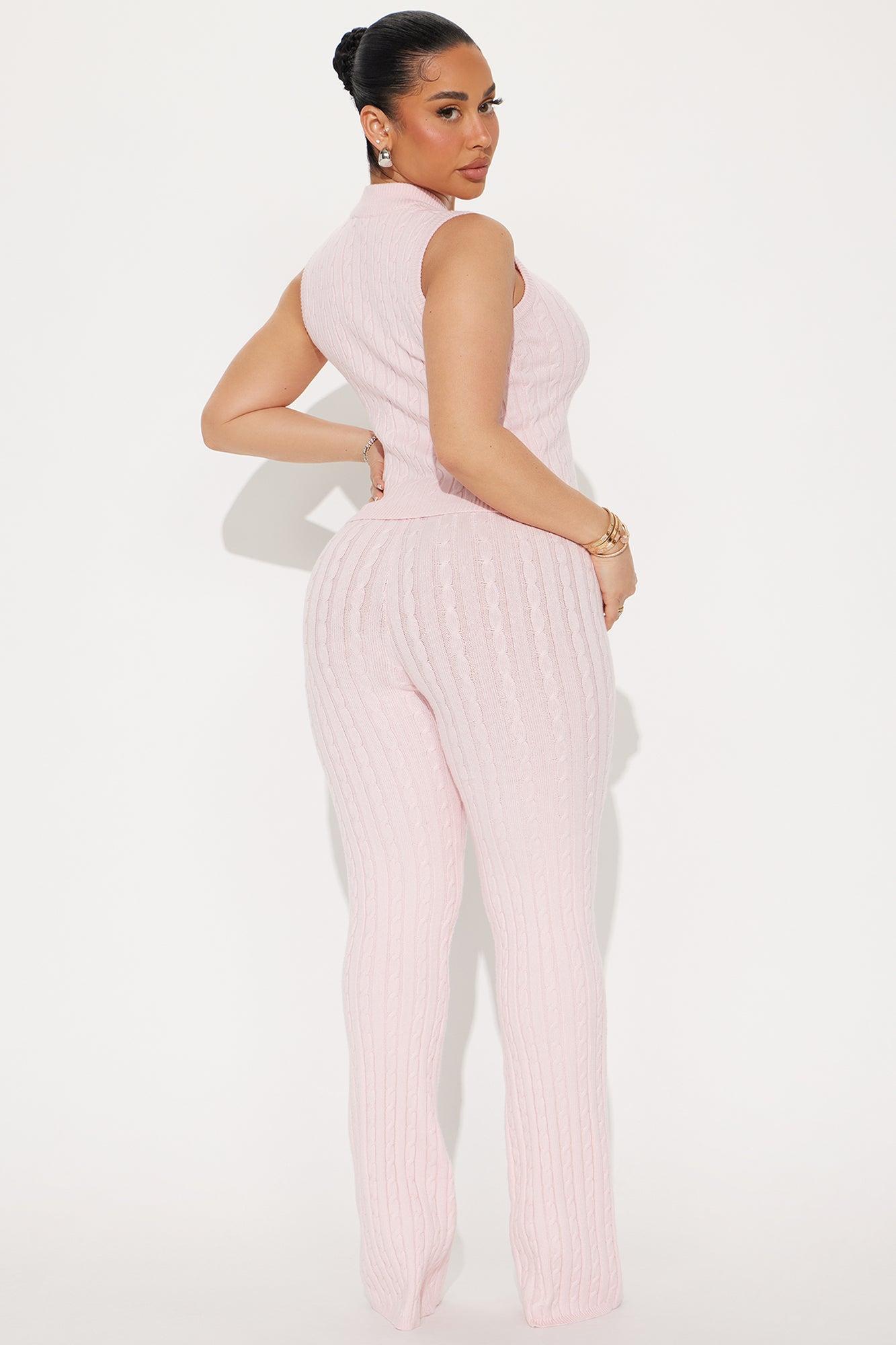 Paula Vest Sweater Set - Pink Product Image