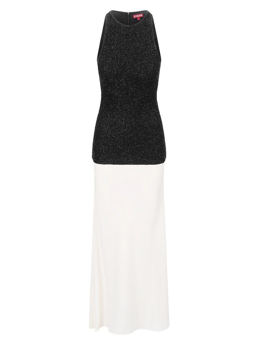 Womens Gabrielle Bead-Embellished Colorblocked Maxi Dress Product Image