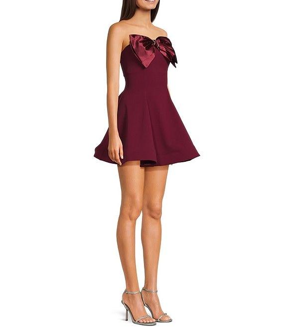 B. Darlin Strapless Fit & Flare Bow Trim Detail Dress Product Image