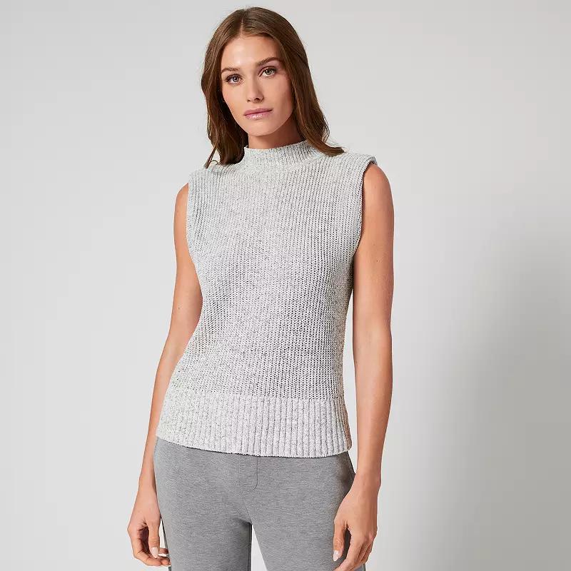Women's Grey & Gray Mockneck Sleeveless Sweater, Size: Medium, Grey Grey Combo Product Image