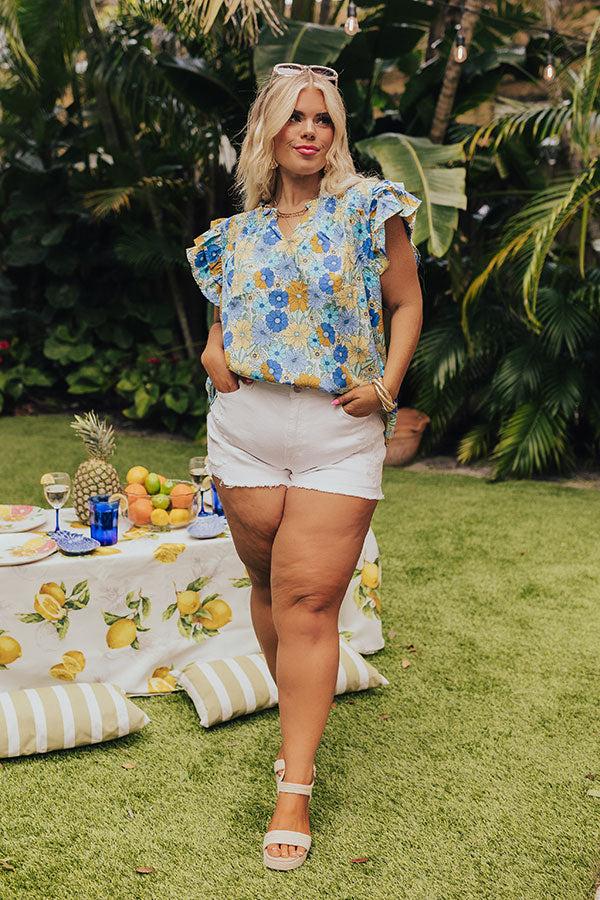 Floral Galore Shift Top In Blue Curves Product Image