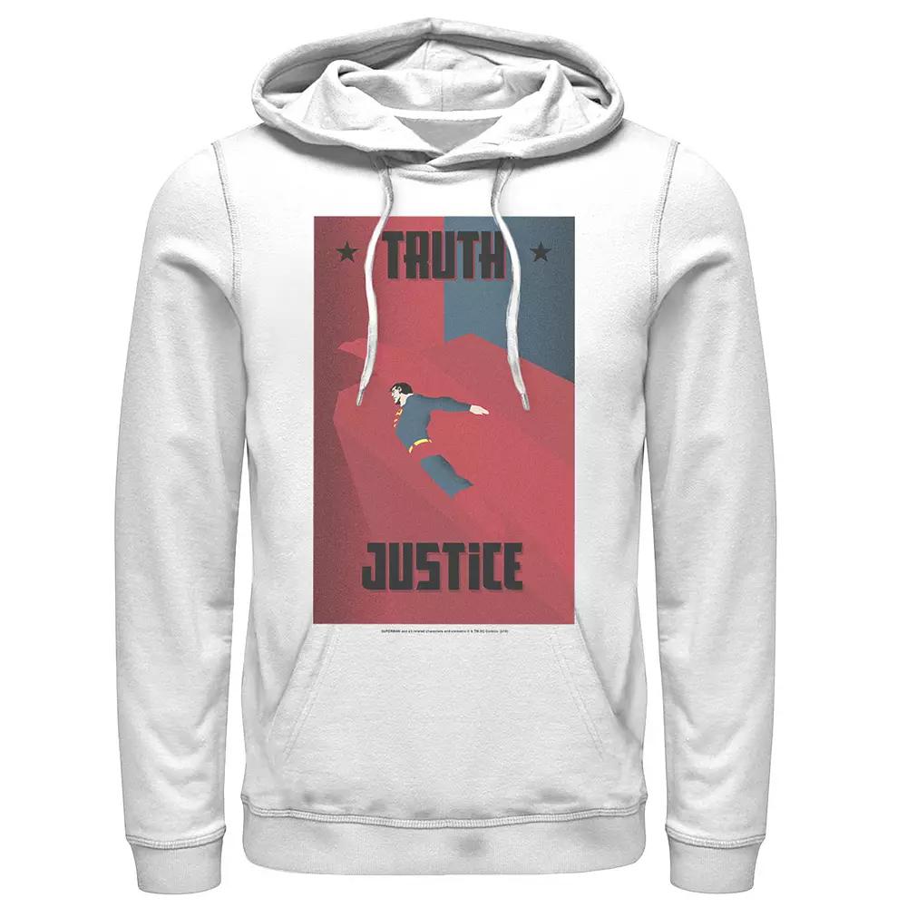 Men's DC Comics Superman Truth And Justice Split Poster Hoodie,  Product Image