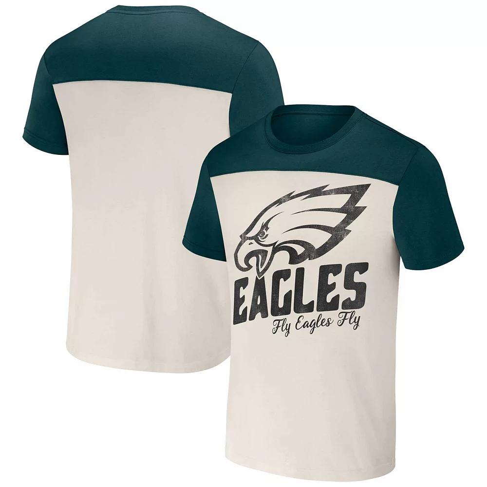 Men's NFL x Darius Rucker Collection by Fanatics Cream Philadelphia Eagles Colorblocked T-Shirt, Size: 2XL, Beige Product Image