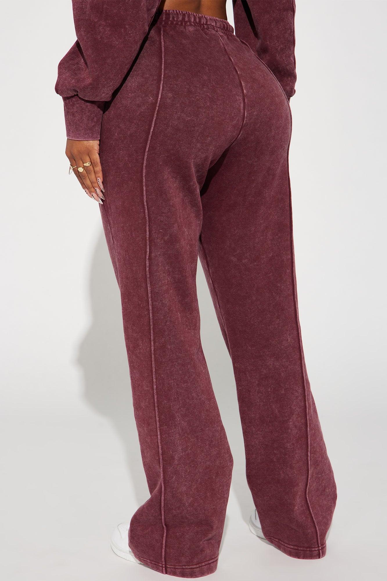 Chill Out Lounge Flare Pant - Burgundy Product Image