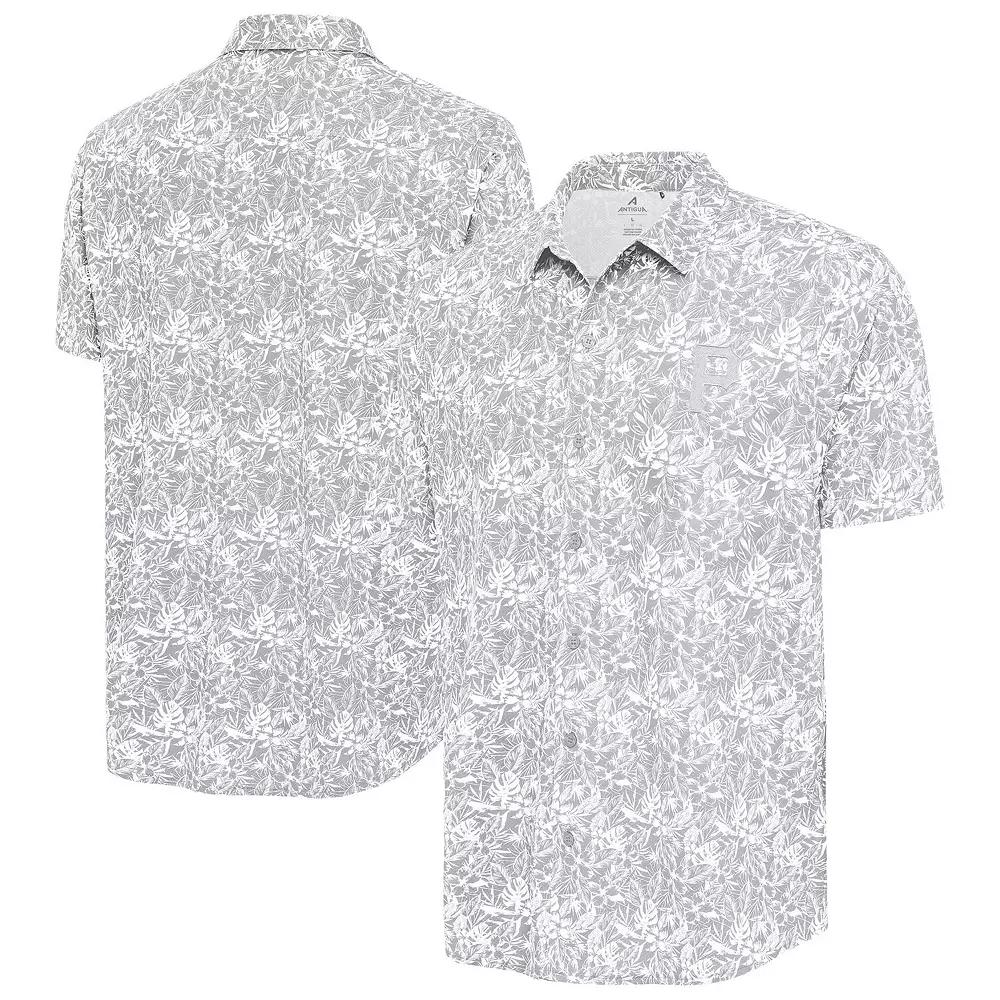 Men's Antigua Gray San Diego Padres Resort Button-Up Shirt,  Product Image