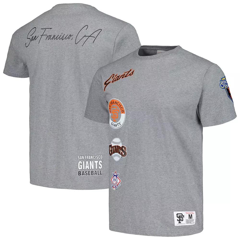 Men's Mitchell & Ness Heather Gray San Francisco Giants Cooperstown Collection City Collection T-Shirt,  Product Image