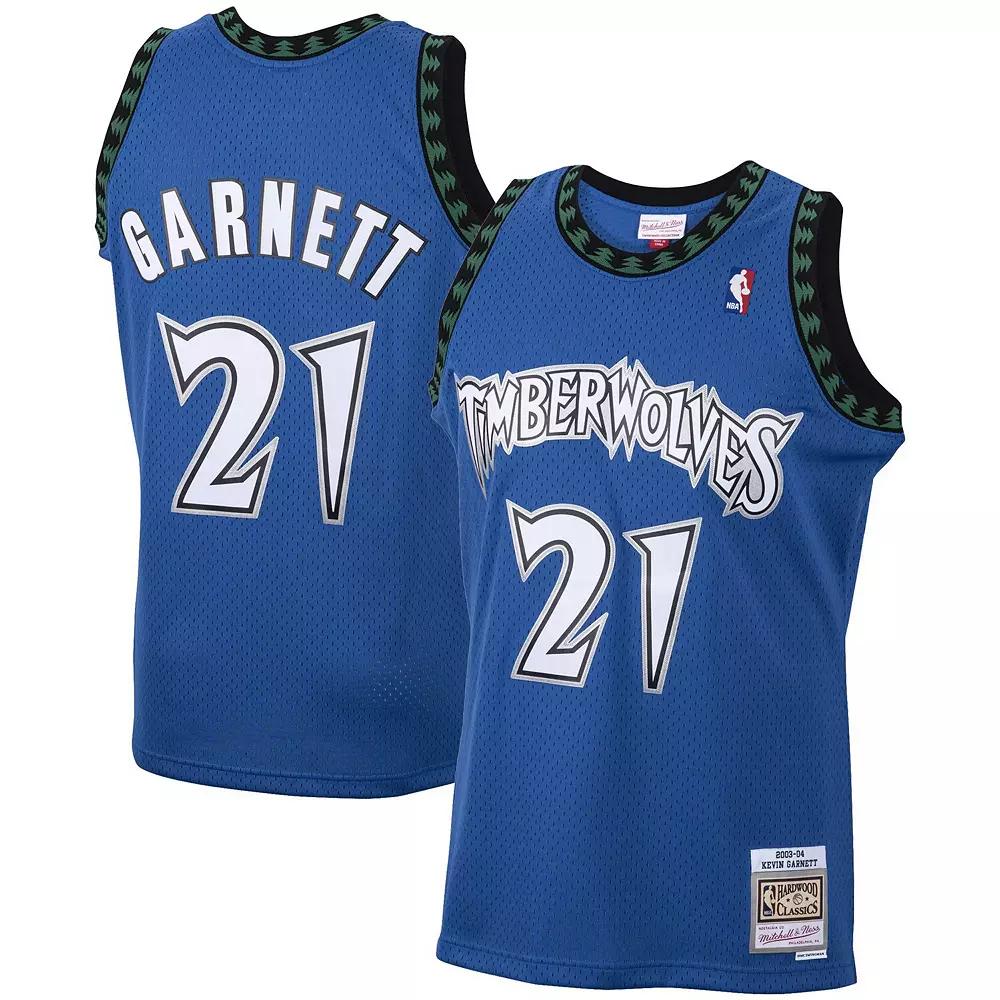 Men's Mitchell & Ness Kevin Garnett Blue Minnesota Timberwolves 2001/02 Hardwood Classics Swingman Jersey,  Product Image