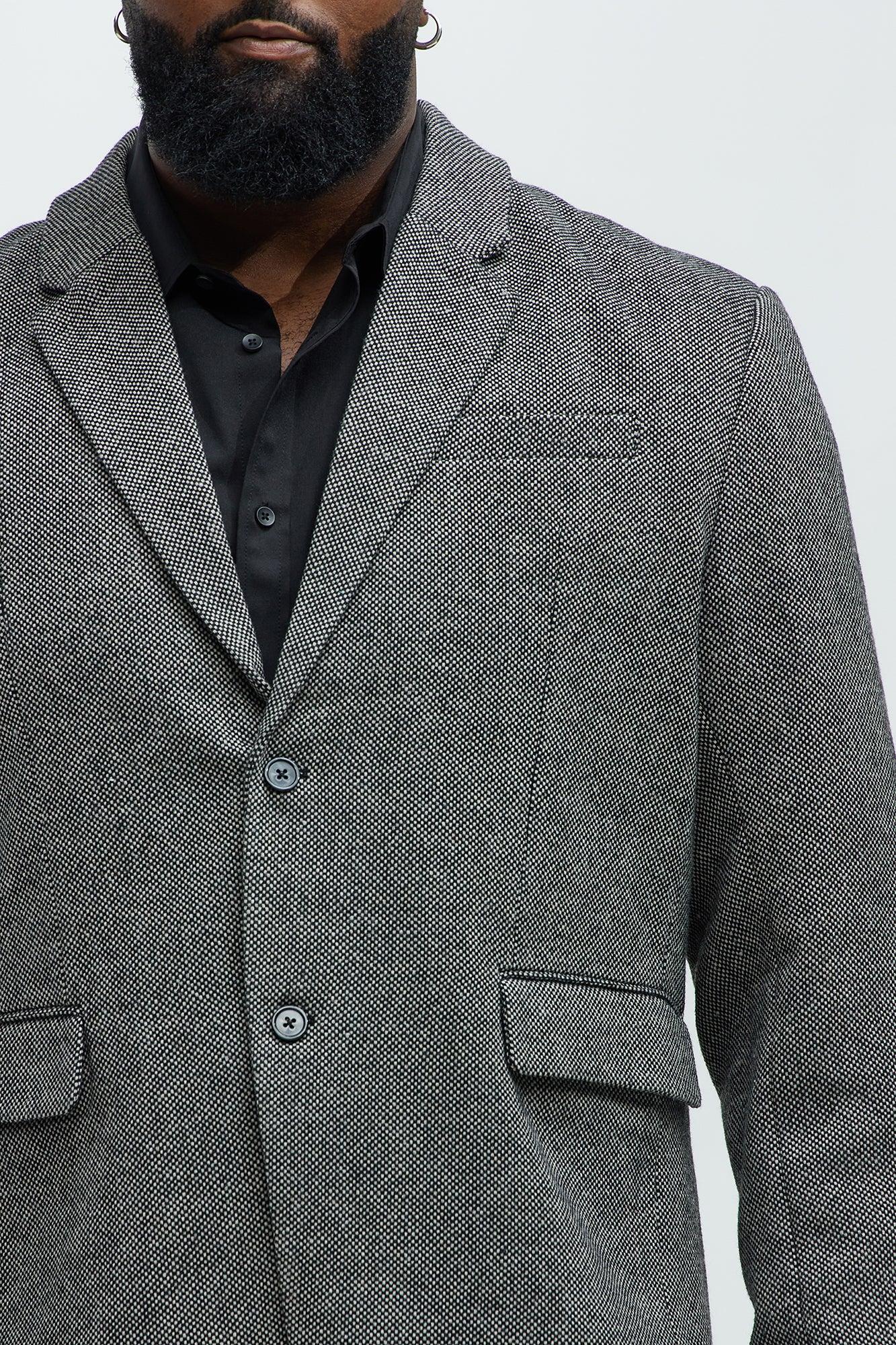 Hancock Tweed Textured Blazer - Charcoal Product Image