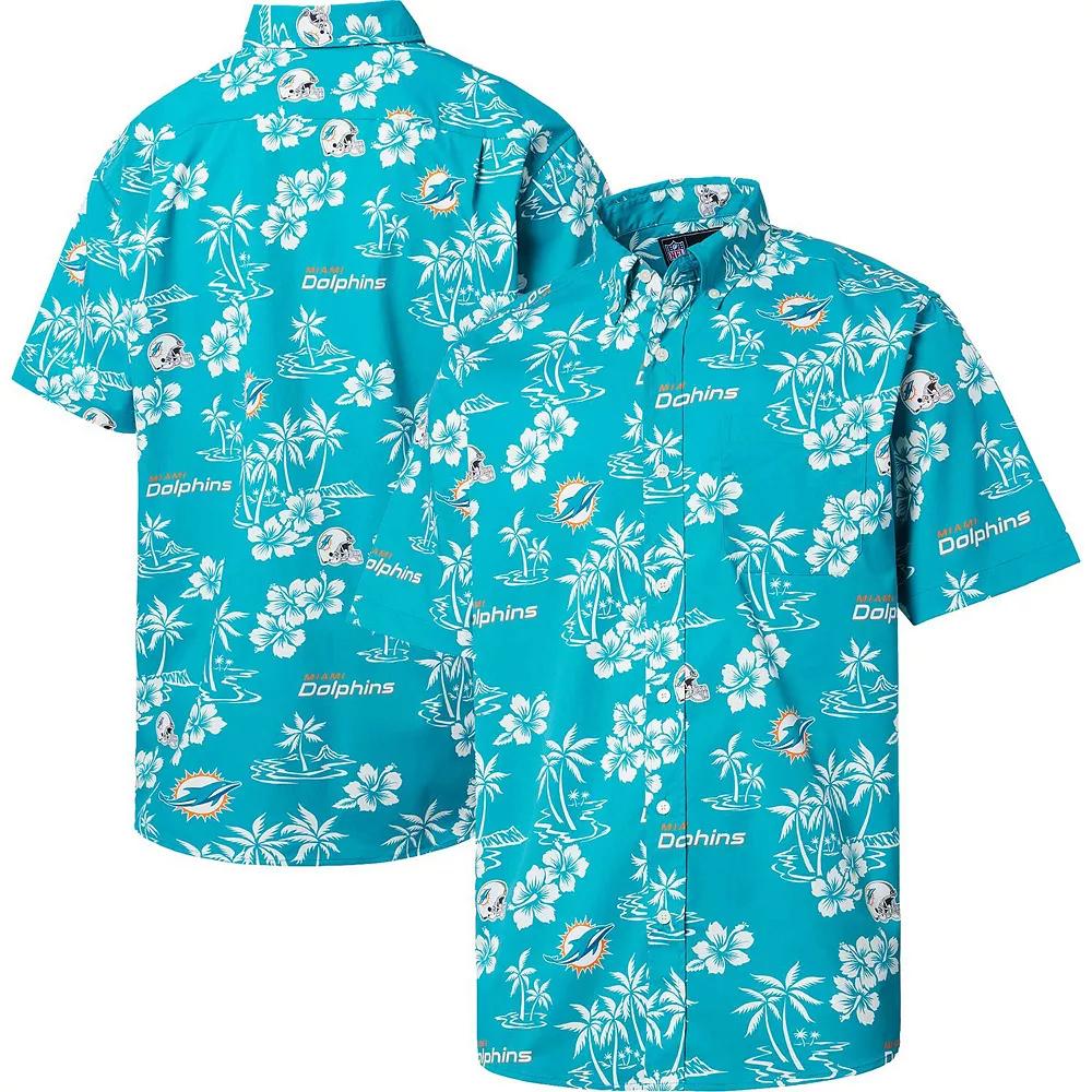 Men's Reyn Spooner Aqua Miami Dolphins Kekai Button-Up Shirt,  Product Image