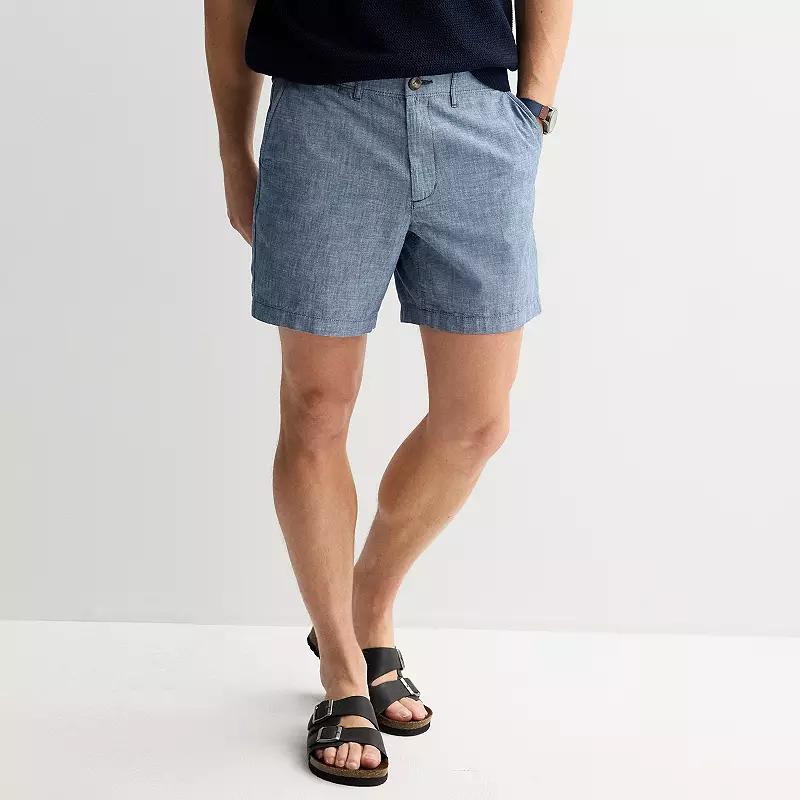 Men's Sonoma Goods For Life® 7" Flexwear Flat Front Shorts, Size: 40 7 IN, Chambray Product Image