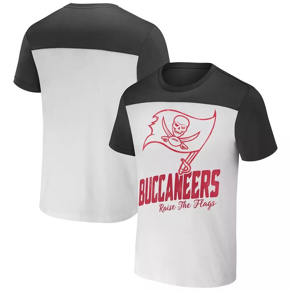 Men's NFL x Darius Rucker Collection by Fanatics Cream Tampa Bay Buccaneers Colorblocked T-Shirt, Size: 3XL, White Product Image