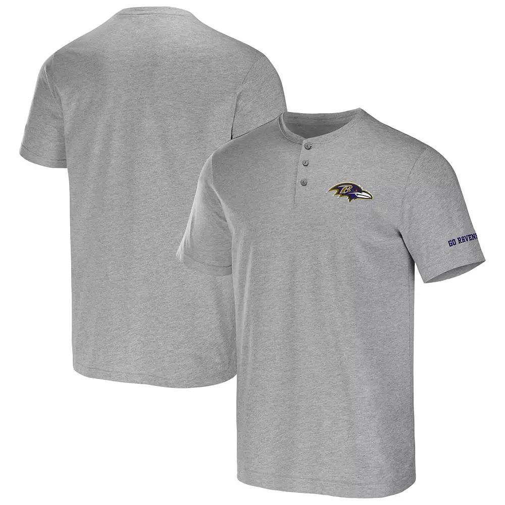 Men's NFL x Darius Rucker Collection by Fanatics Heather Gray Baltimore Ravens Henley T-Shirt,  Product Image