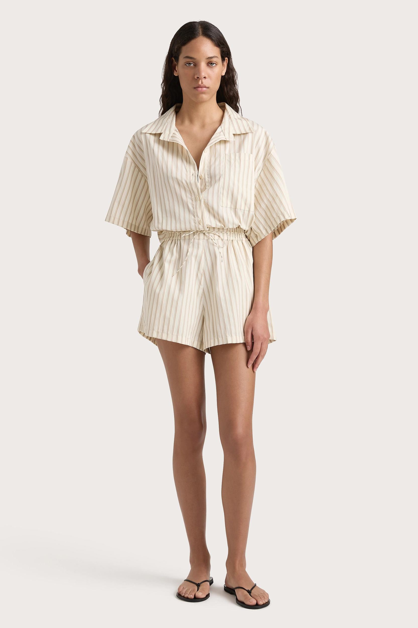 Faia Playsuit Shadow Stripe Butter - Final Sale Product Image