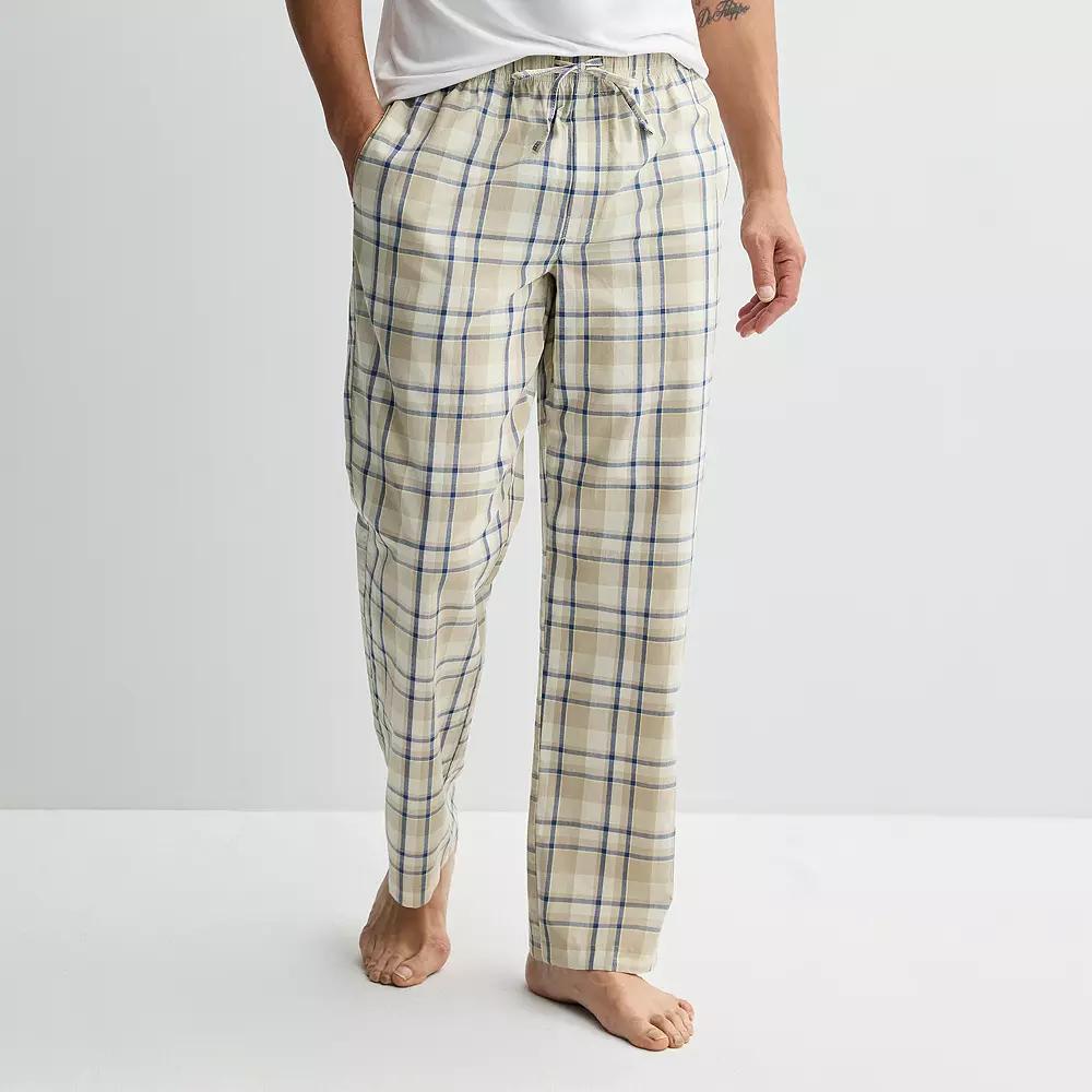Men's Sonoma Goods For Life® Woven Pajama Pants, Size: Large, Crisp Green Check Product Image