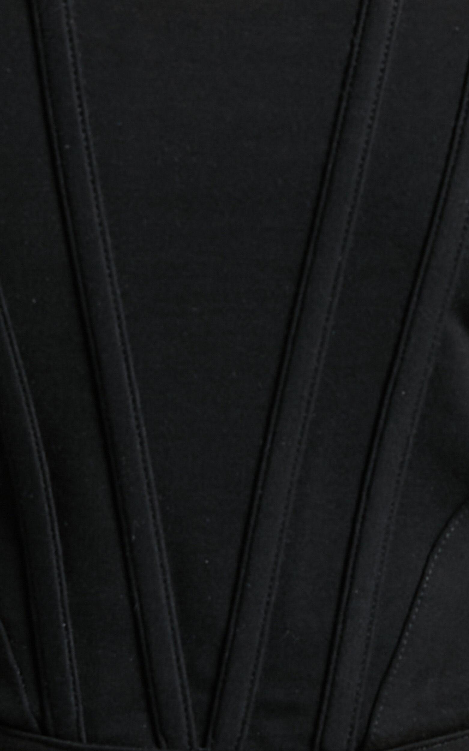 Pellar Top - Square Neck Corset Top in Black Product Image