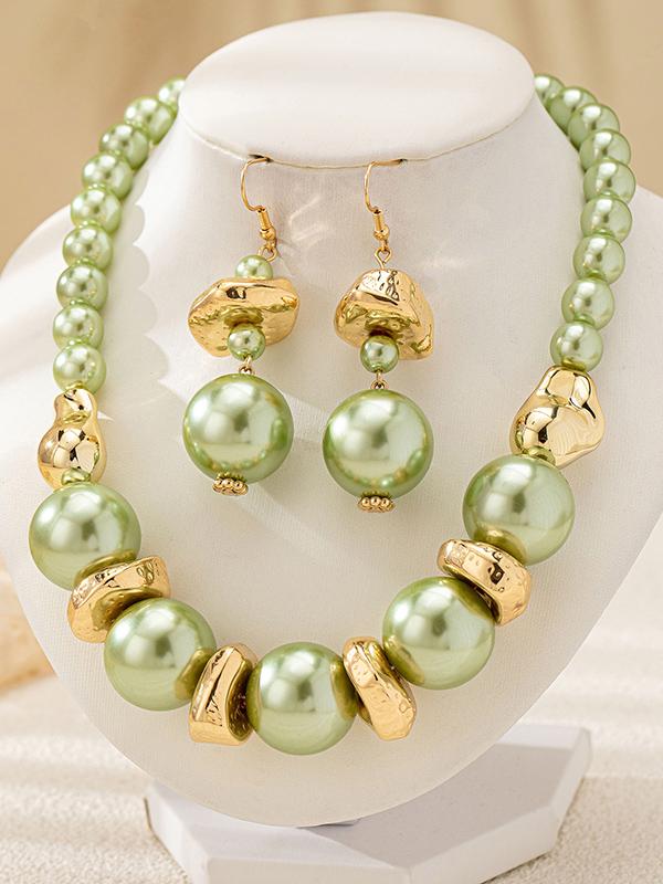 Contrast Color Geometric Drop Earrings Necklaces Accessories Product Image