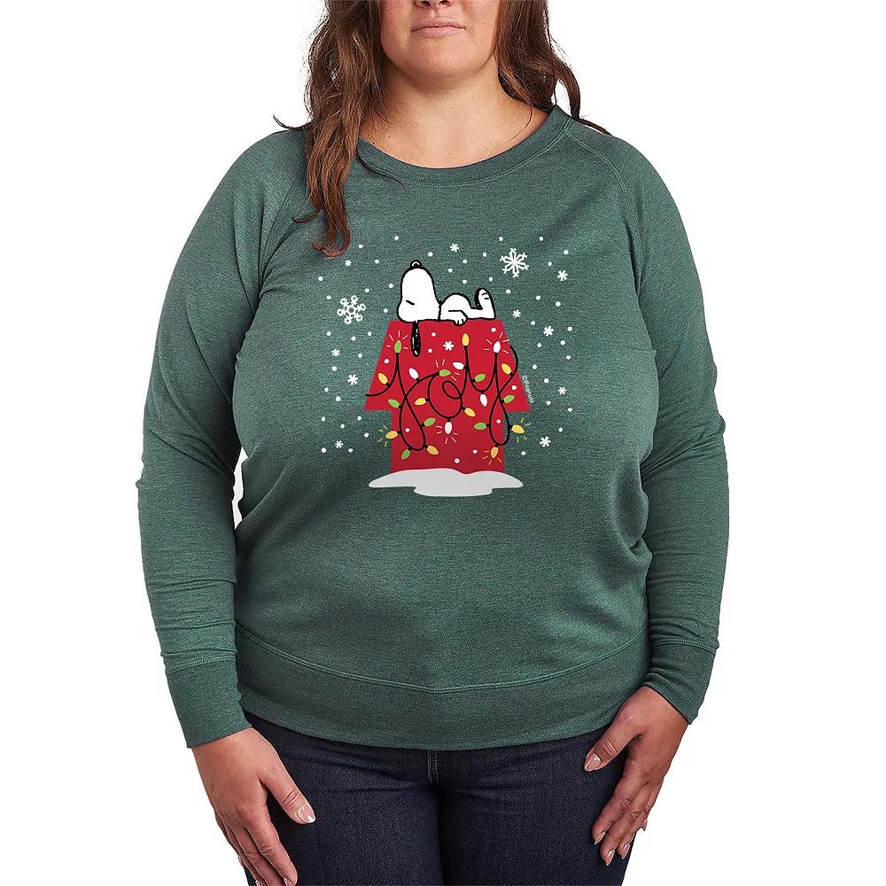 Plus Size Peanuts Snoopy Joy French Terry Long Sleeve Tee, Women's, Size: 4XL, Grey Indigo Product Image