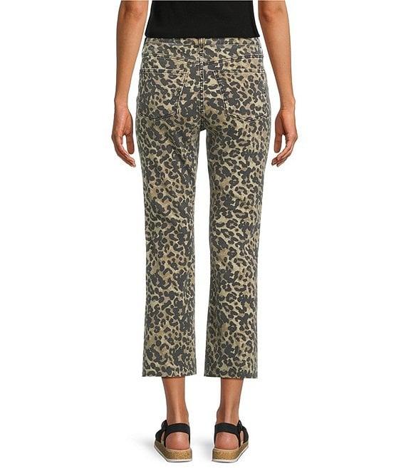 KUT from the Kloth Kelsey Leopard Print High Rise Ankle Flare Leg Jeans Product Image