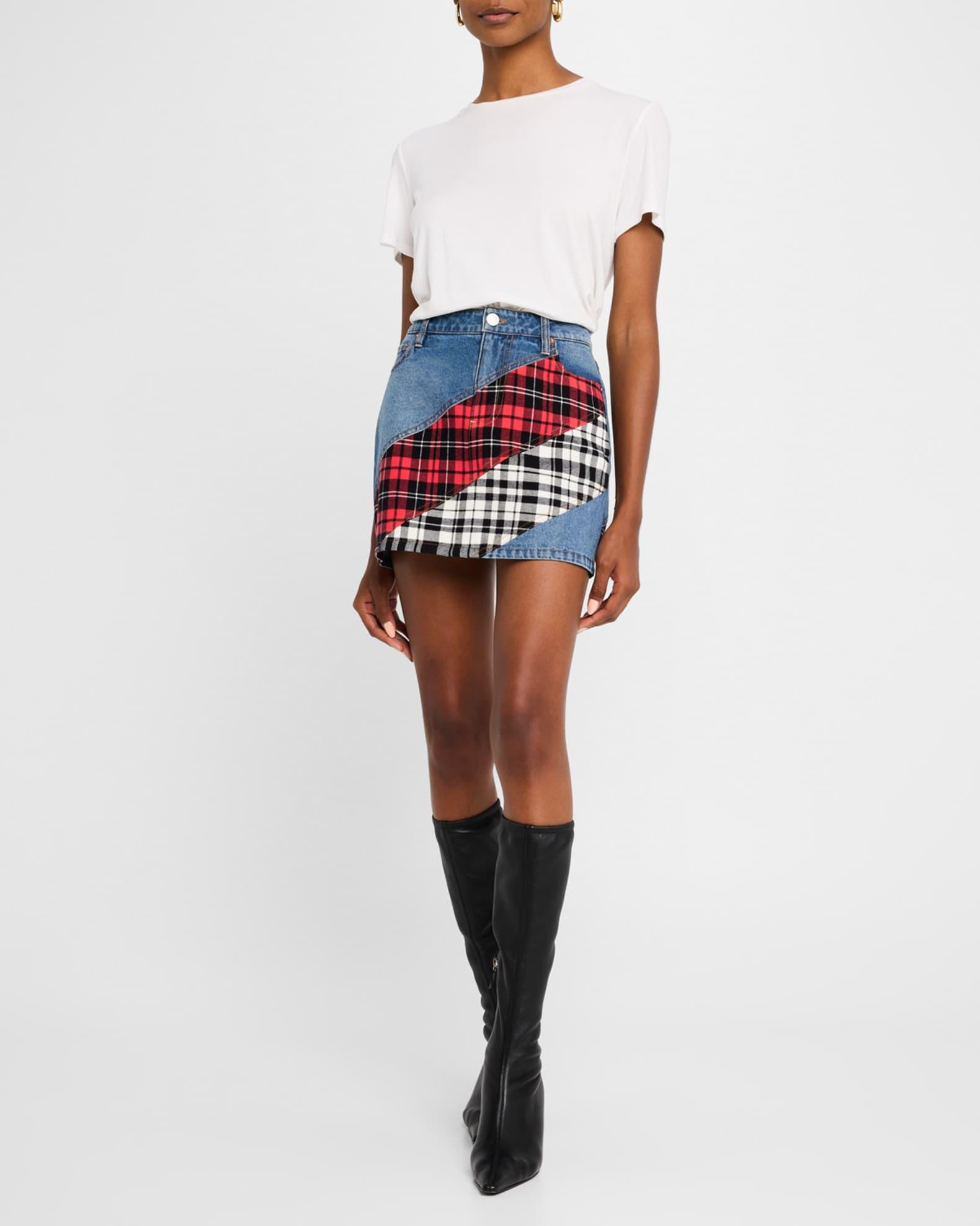 Lisanne Spiral Denim Mini Skirt Product Image