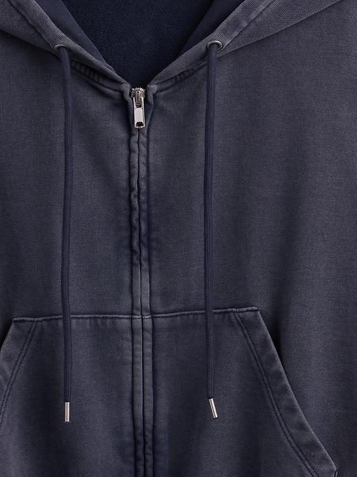 French Terry Oversized Zip Wedge Hoodie Product Image