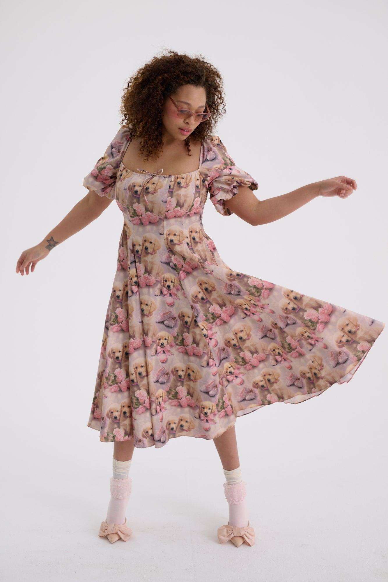 The Golden Paradise Day Dress Product Image