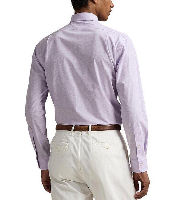 Polo Ralph Lauren Classic Fit Subtle Plaid Stretch Poplin Long Sleeve Woven Shirt Product Image