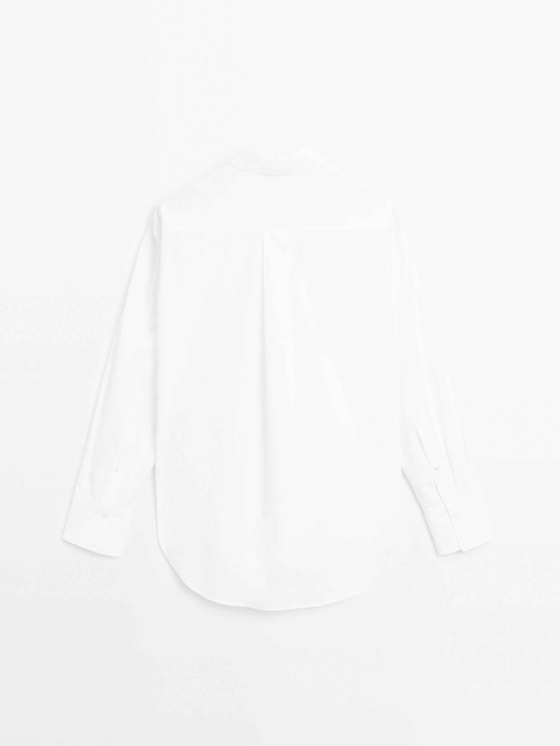 Long 100% cotton poplin shirt Product Image