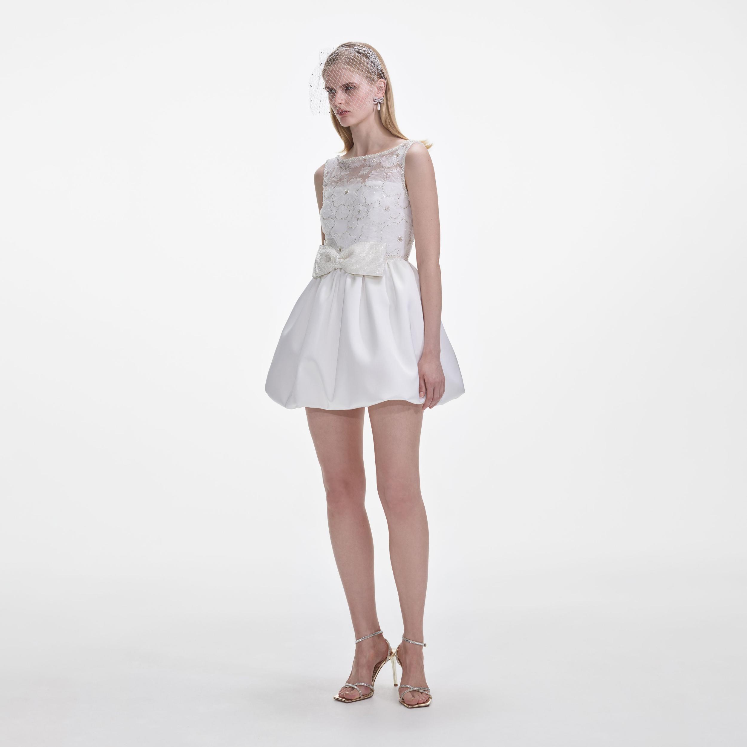 White Tulle Mini Dress Product Image