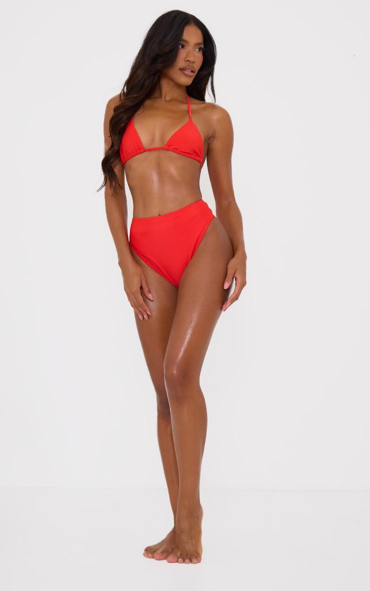 Red Mix & Match High Waisted High Leg Bikini Bottoms Product Image