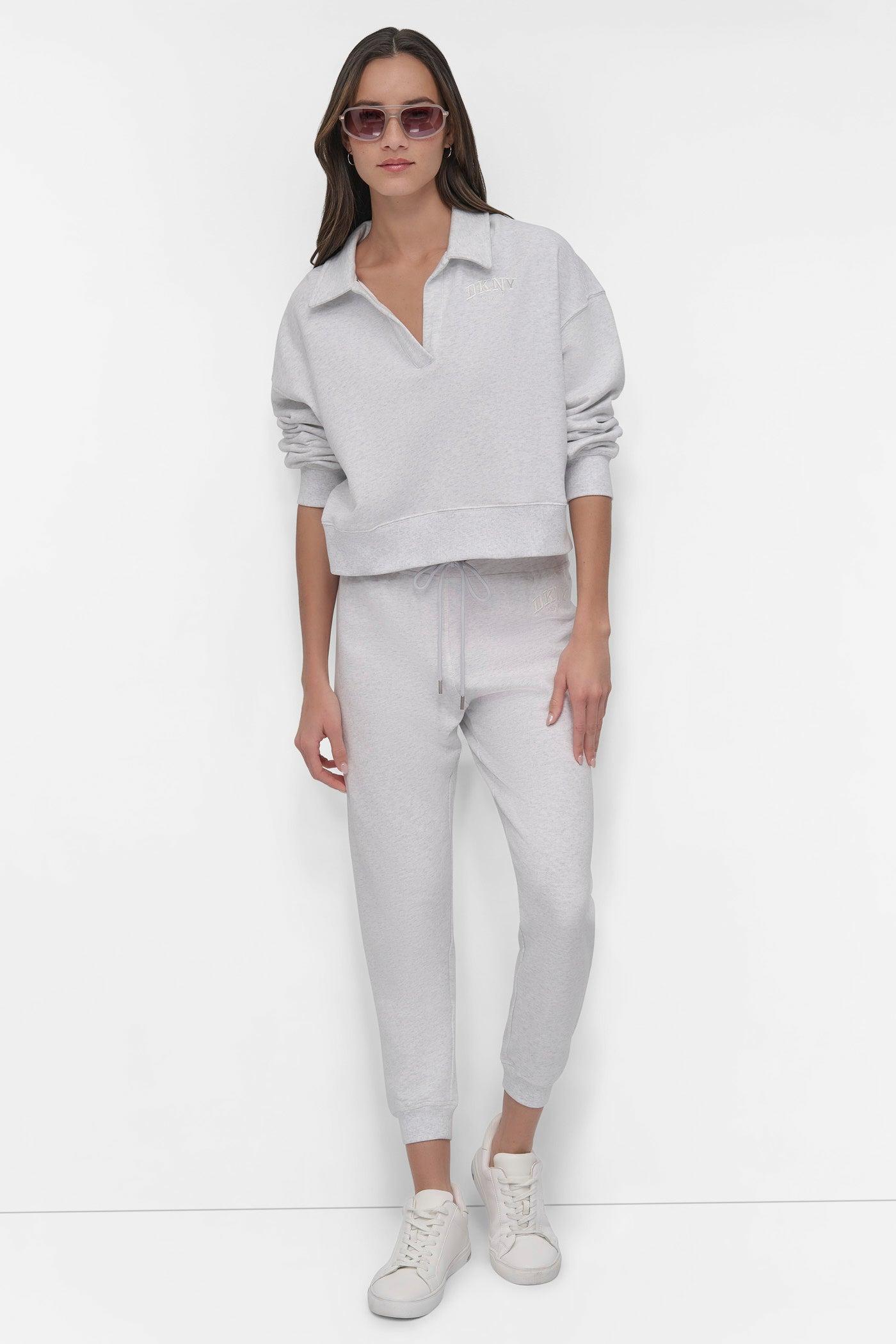 CROPPED VARSITY LOGO POLO SWEATSHIRT Product Image